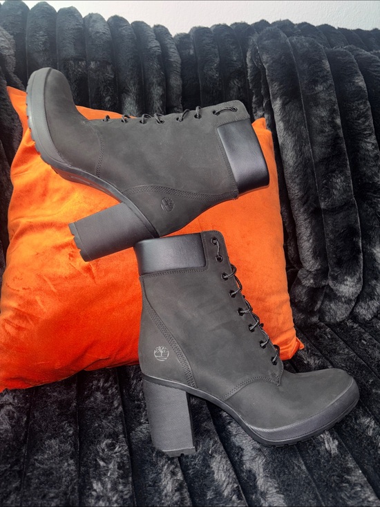 Timberland Shoes - Timberland Black Lace-Up Block Heel Ankle Boots
